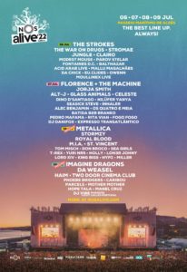 Cartel de Festival NOS Alive 2022 en Lisboa, Portugal