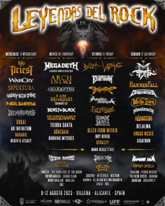 Cartel de Leyendas del Rock Festival 2023 en Villena, Alicante