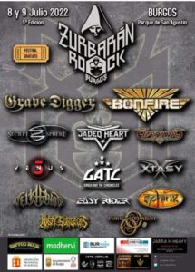 Cartel de Festival Zurbarán Rock 2022 en Burgos – Grave Digger, Bonfire, Jaded Heart, Xtasy, Nasty Surgeons y más bandas