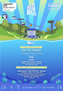Cartel de MadBlue Festival 2023 en el Parque del Oeste de Madrid